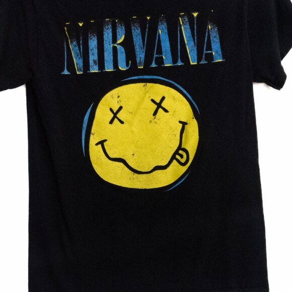 Nirvana Mens Black T-Shirt Short Sleeve Pure Cotton Crew Neck Graphic Print S - Picture 2 of 8
